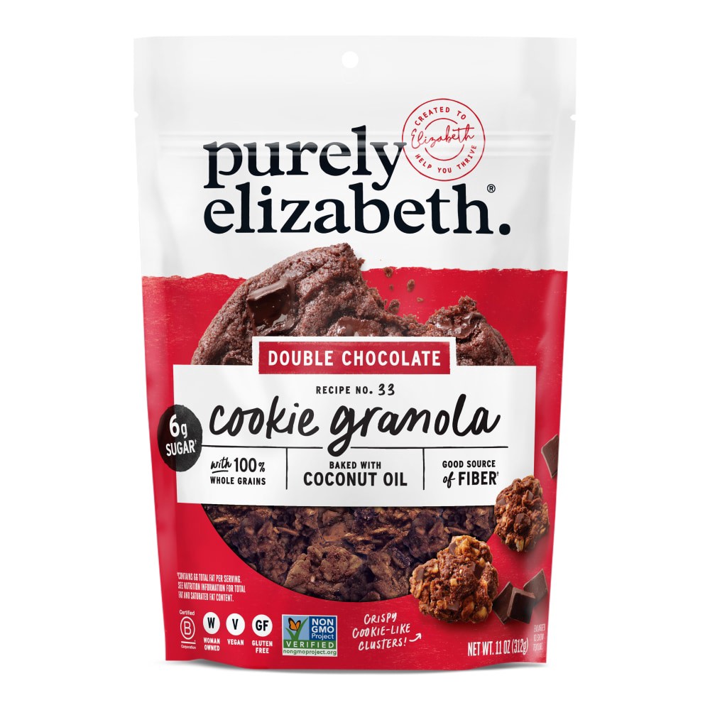 slide 4 of 4, Purely Elizabeth Double Chocolate Cookie Granola Gluten-Free Non-GMO 11 oz, 11 oz
