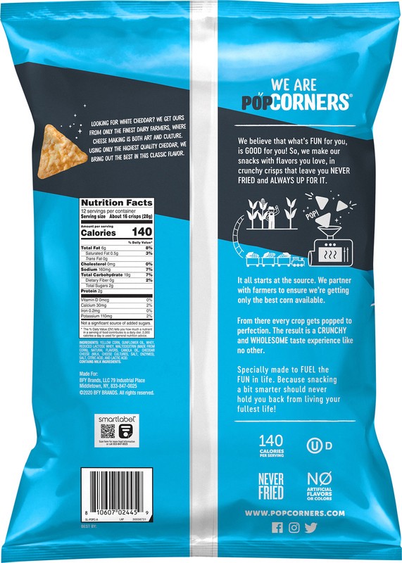 slide 2 of 5, PopCorners Popped-Corn Snack, White Cheddar Flavored, Party Size! - 12 oz, 12 oz