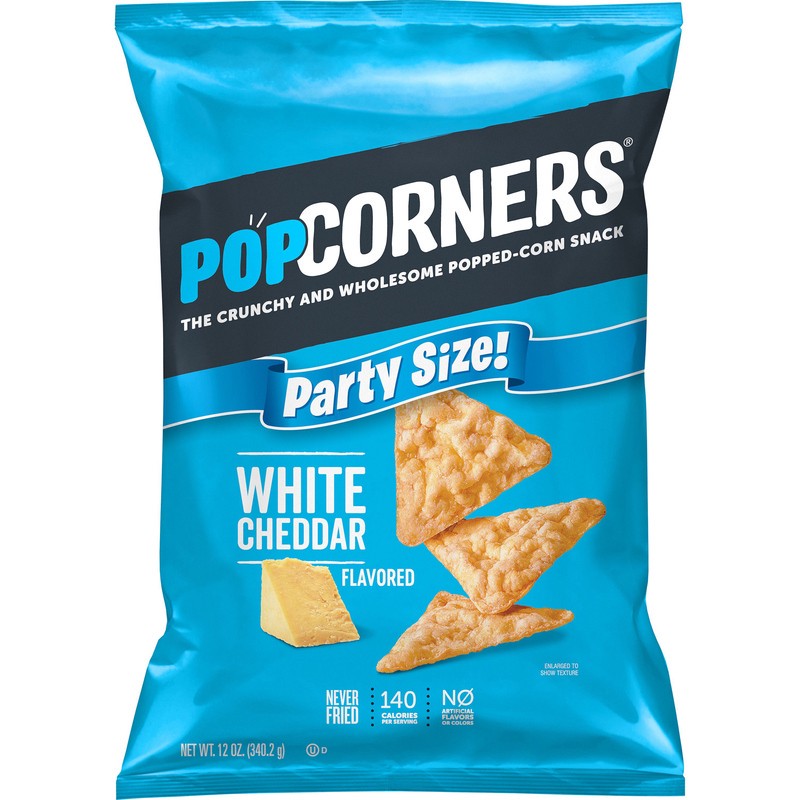 slide 4 of 5, PopCorners Popped-Corn Snack, White Cheddar Flavored, Party Size! - 12 oz, 12 oz