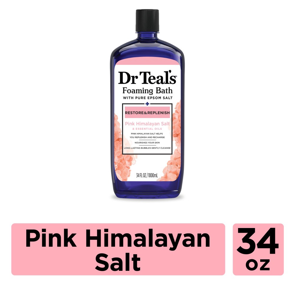 slide 4 of 4, Dr. Teal's Restore & Replenish Pink Himalayan Foaming Bath, 34 oz