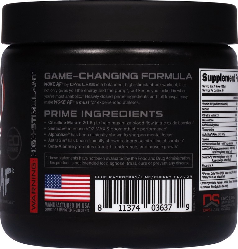 slide 2 of 5, Woke AF Nootropic Pre-Workout 8.6 oz, 8.6 oz