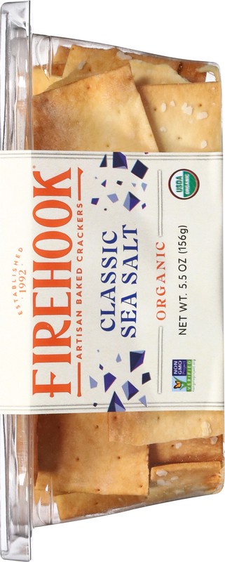 slide 3 of 5, Firehook Organic Classic Sea Salt Artisan Baked Crackers 5.5 oz, 5.5 oz