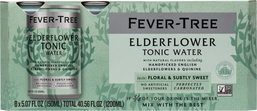 slide 2 of 3, Fever-Tree Elderflower Tonic Water 8x150ml, 8 ct; 150 ml