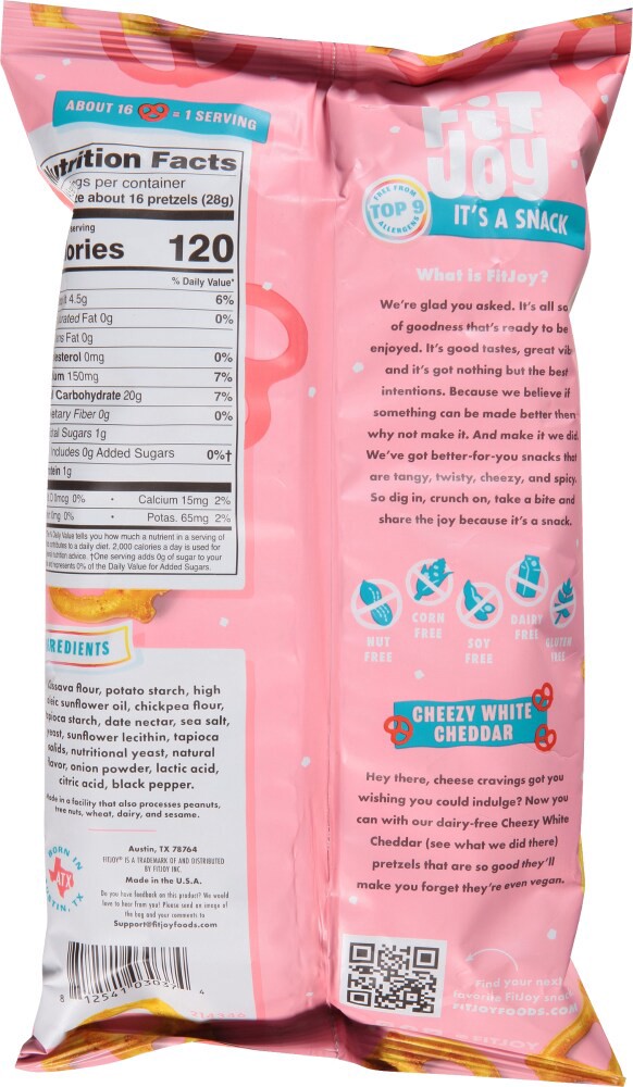 slide 2 of 2, Fitjoy Pretzels White Cheddar - 4.5 OZ, 4.5 oz