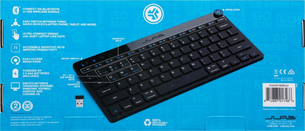 slide 2 of 2, Jlab Audio Go Keyboard - Black, 1 ct