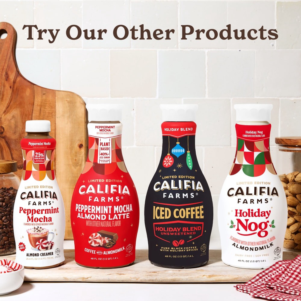 slide 2 of 6, Califia Farms Peppermint Mocha Latte Coffee with Almondmilk 48 fl oz, 48 fl oz