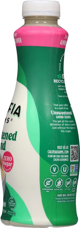 slide 2 of 5, Califia Farms Unsweetened Almondmilk Creamer 25.4 fl oz, 25.4 fl oz