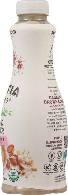 slide 5 of 5, Califia Farms Organic Brown Sugar Almond Milk Coffee Creamer - 25.4 fl oz, 25.4 oz