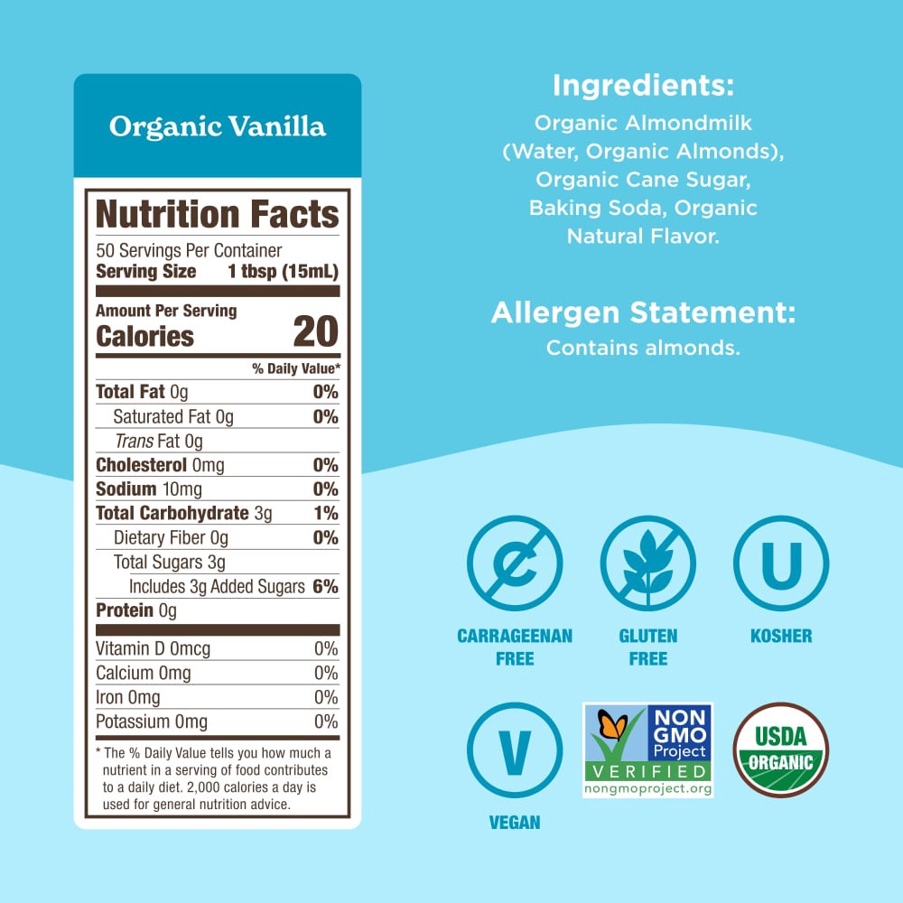 slide 3 of 6, Califia Farms Organic Vanilla Almond Creamer 25.4 fl oz, 25.4 fl oz