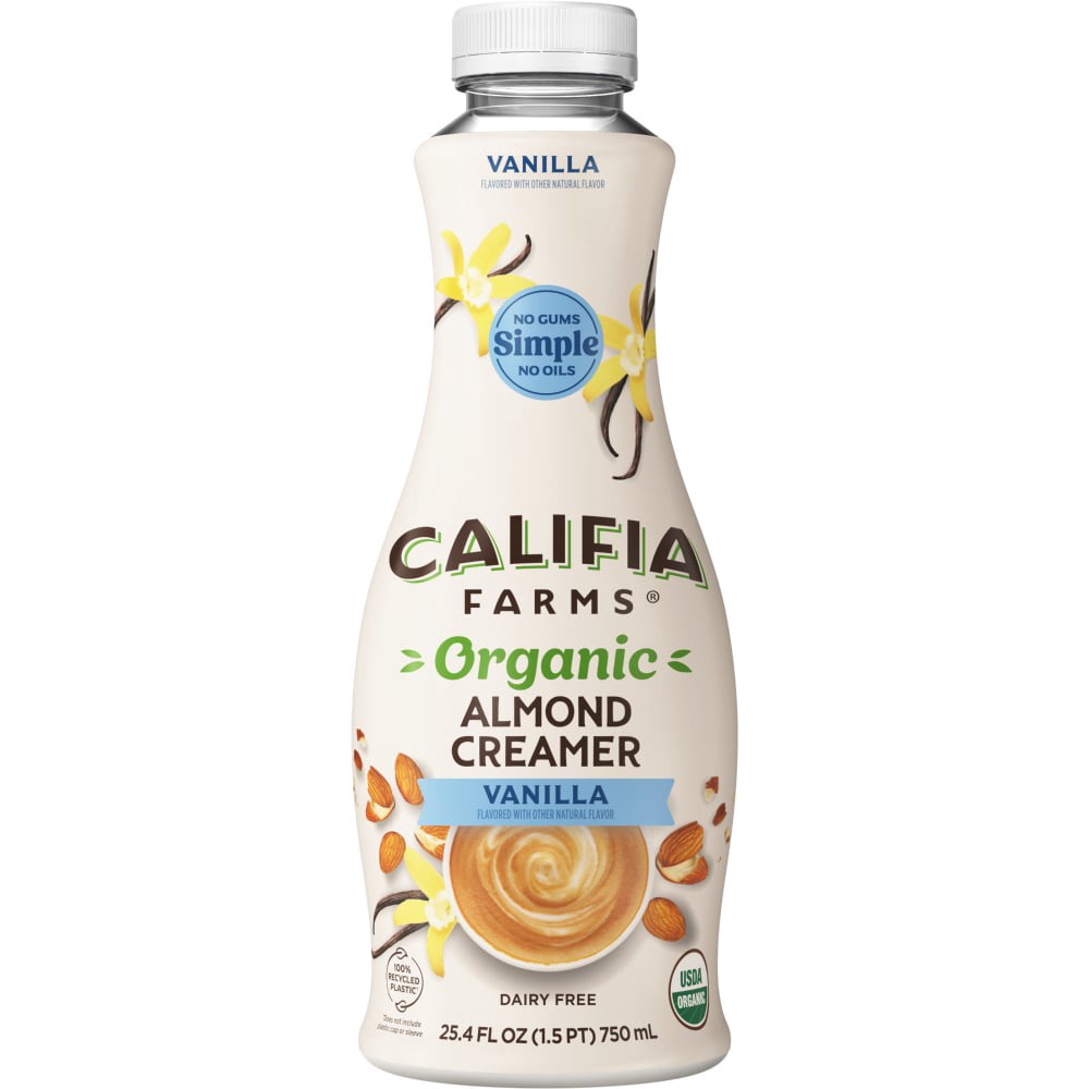 slide 2 of 6, Califia Farms Organic Vanilla Almond Creamer 25.4 fl oz, 25.4 fl oz