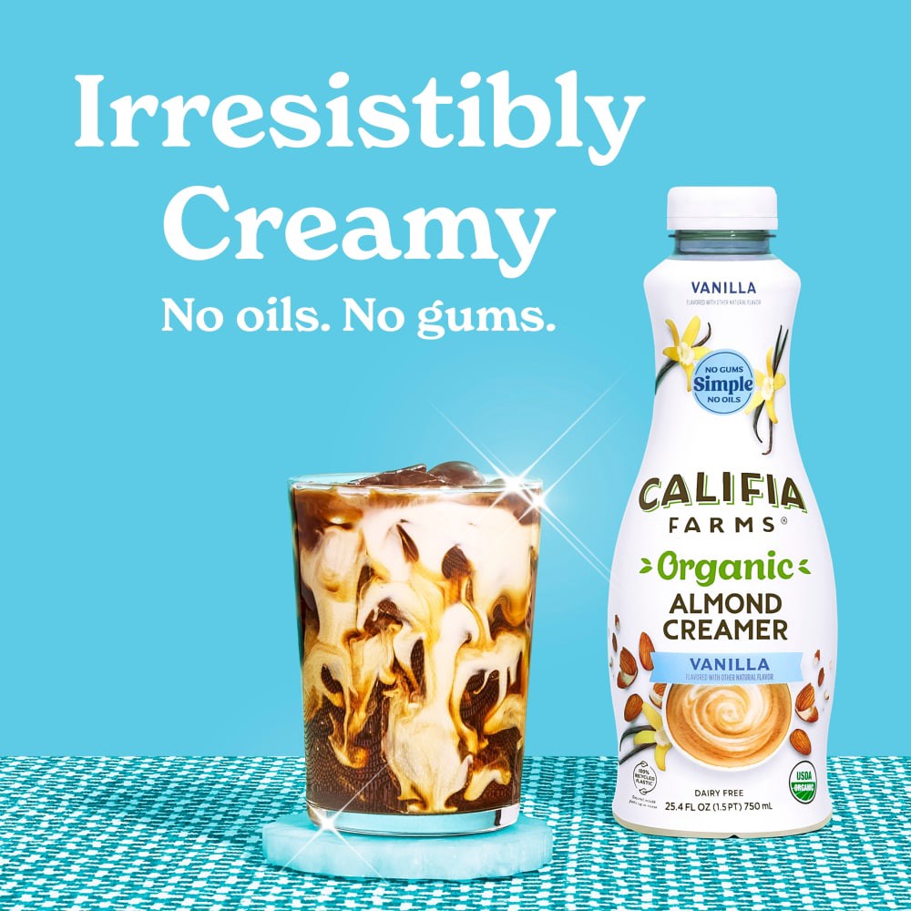 slide 4 of 6, Califia Farms Organic Vanilla Almond Creamer 25.4 fl oz, 25.4 fl oz