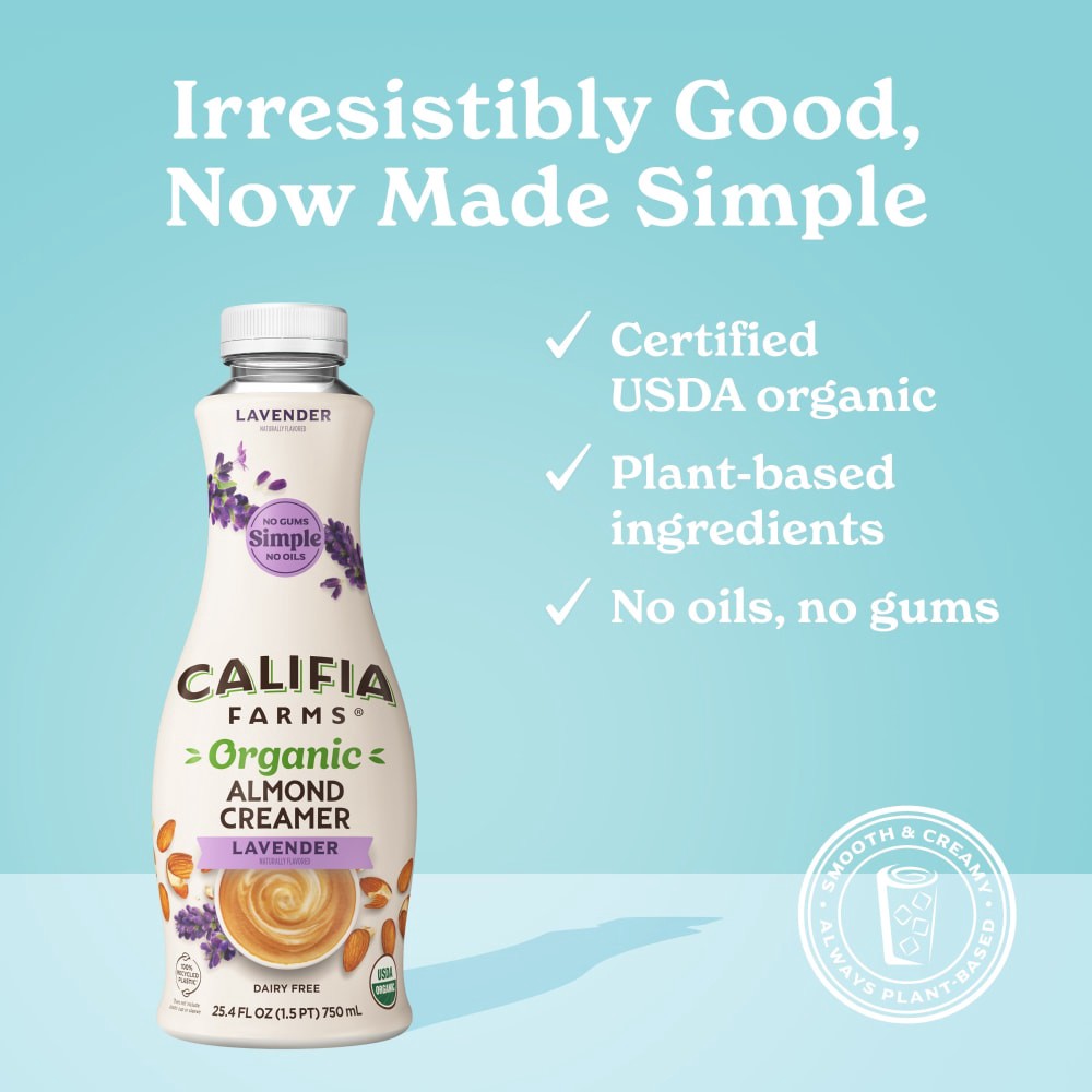 slide 5 of 6, Califia Lavendar Almond Creamer, 25.4 fl oz