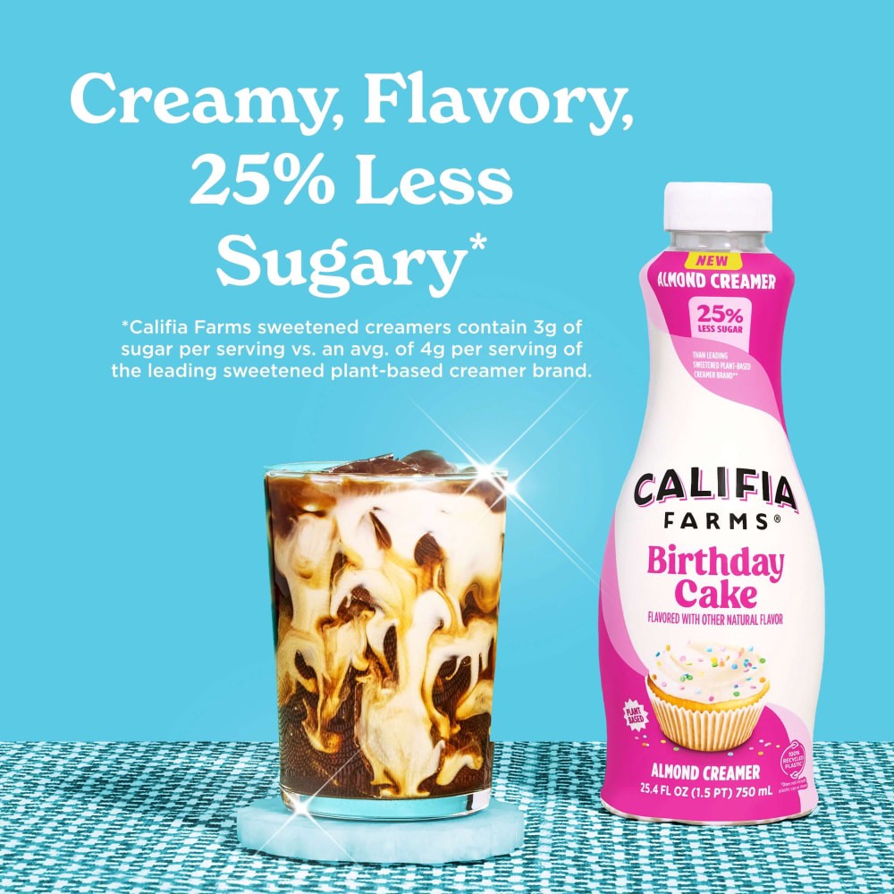 slide 2 of 2, Califia Farms Dairy Free Birthday Cake Oragnic Almond Creamer - 25.4 fl oz, 25.4 fl oz