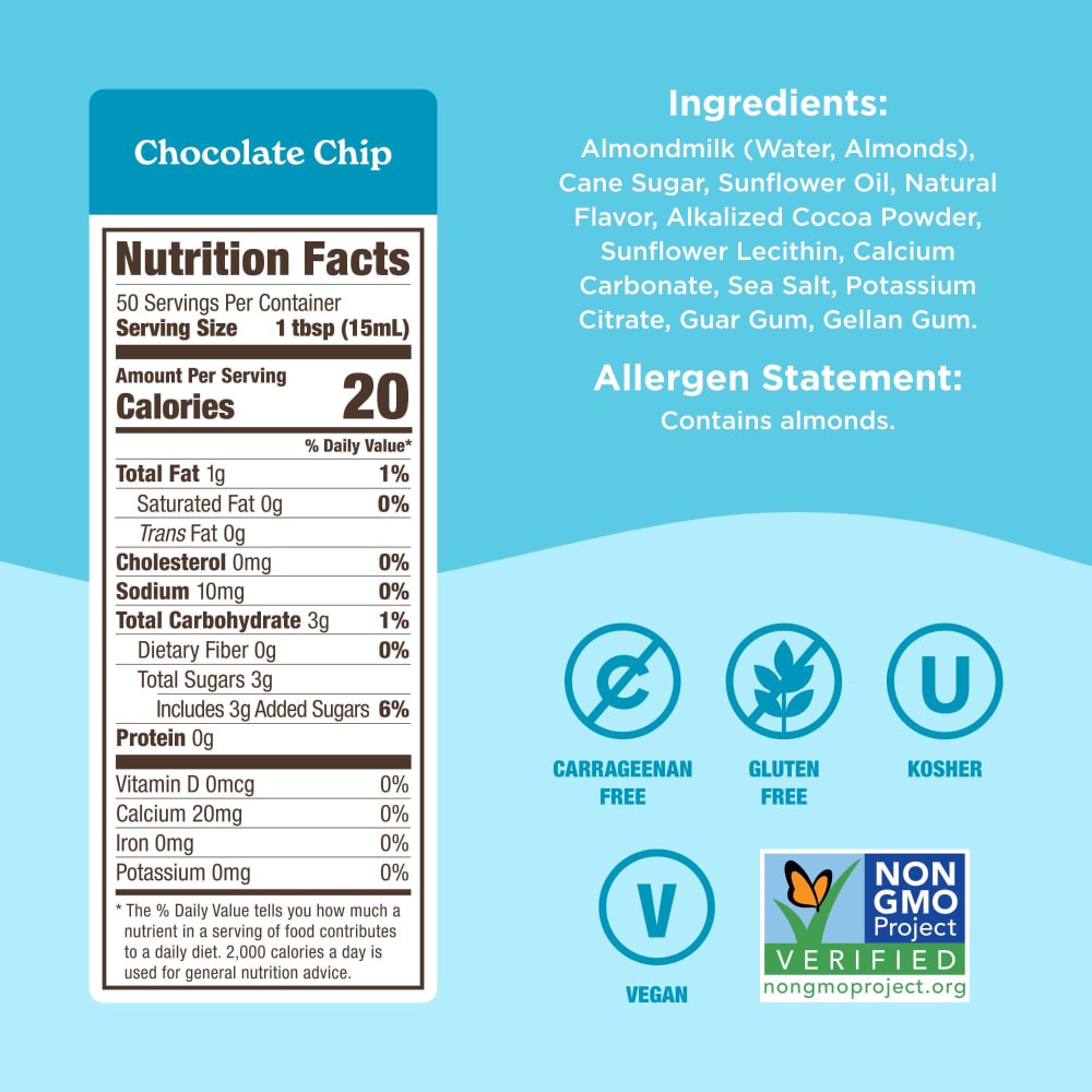 slide 6 of 6, Califia Farms Chocolate Chip Cookie Almond Creamer 25.4 fl oz, 25.4 fl oz