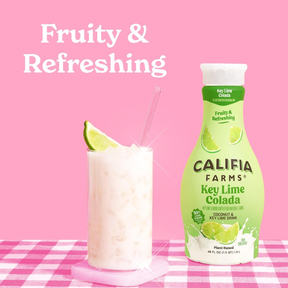 slide 5 of 5, Califia Farms Coconut & Key Lime Drink, Plant Based, Key Lime Colada - 48 fl oz, 48 fl oz