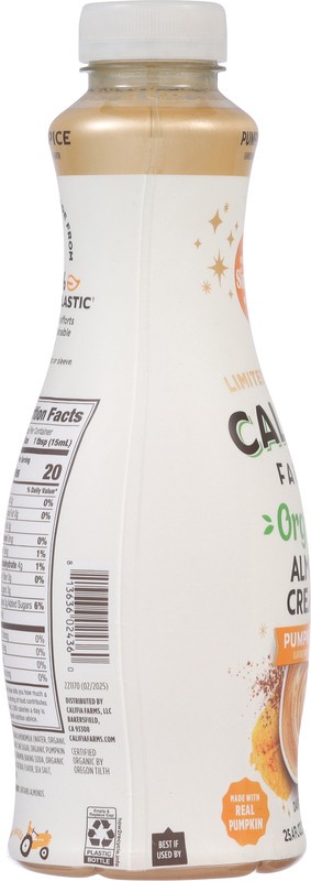 slide 4 of 5, Califia Organic Pumpkin Spice Almond Milk Creamer, 25.4 oz
