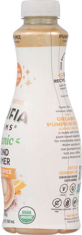 slide 5 of 5, Califia Organic Pumpkin Spice Almond Milk Creamer, 25.4 oz