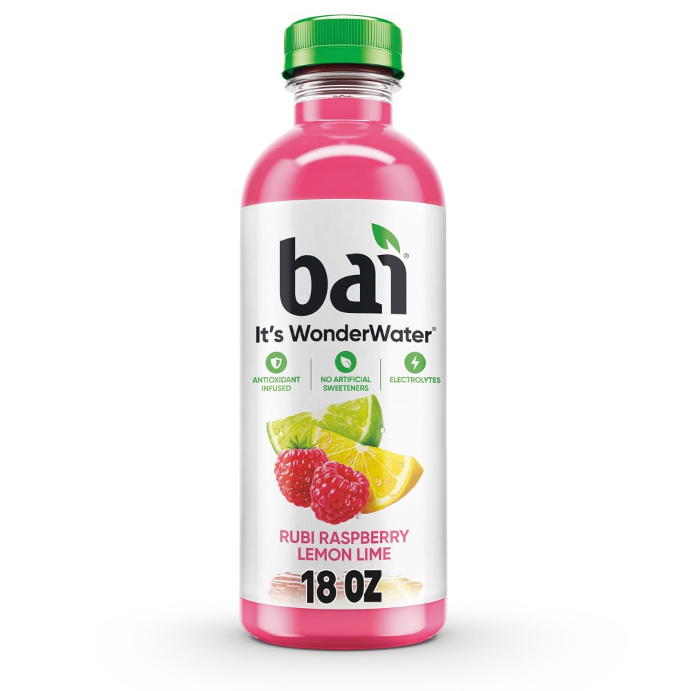 slide 4 of 5, Bai Antioxidant Infused Water Beverage, Raspberry Lemon Lime, 18 Fluid Ounce Bottle, 18 fl oz