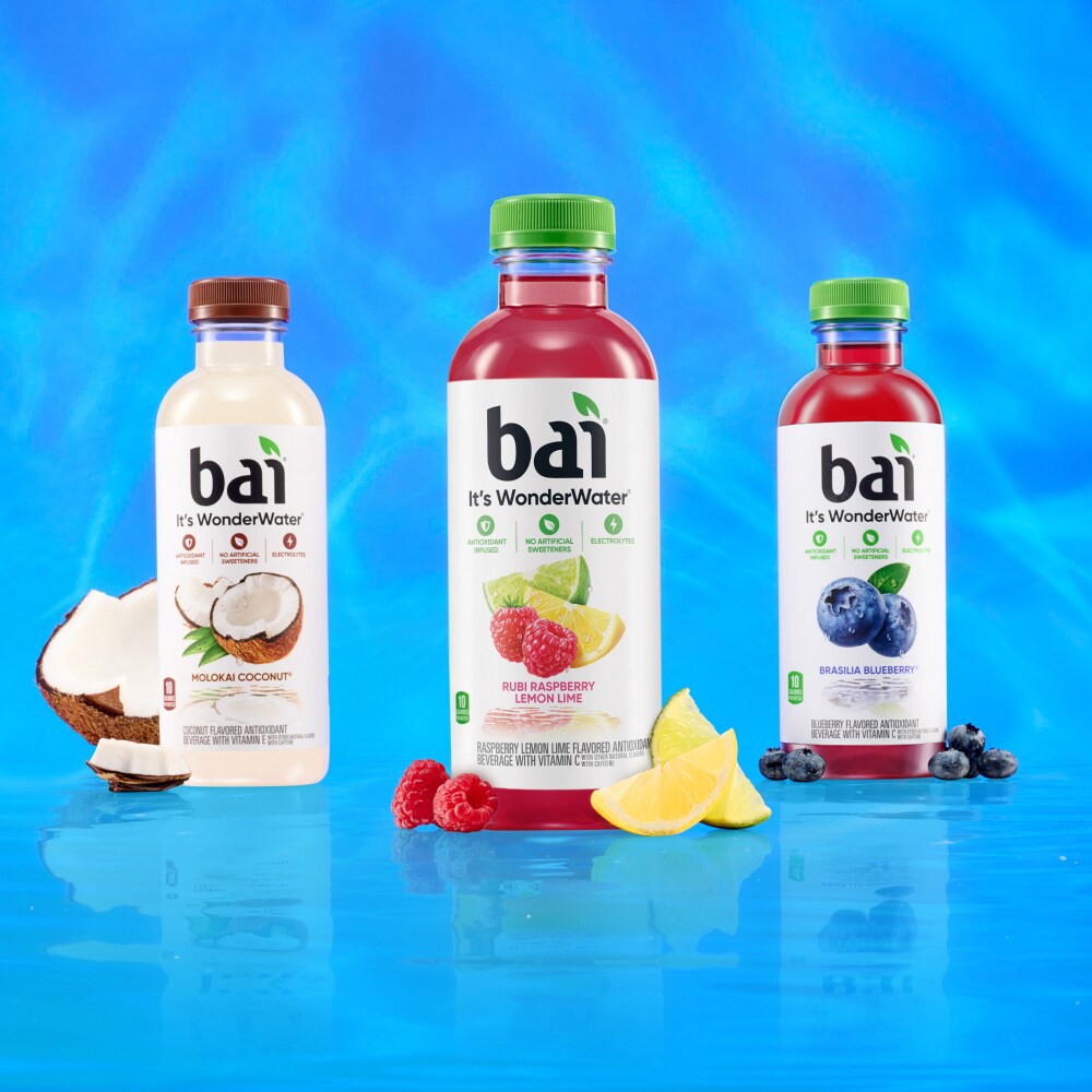 slide 5 of 5, Bai Antioxidant Infused Water Beverage, Raspberry Lemon Lime, 18 Fluid Ounce Bottle, 18 fl oz