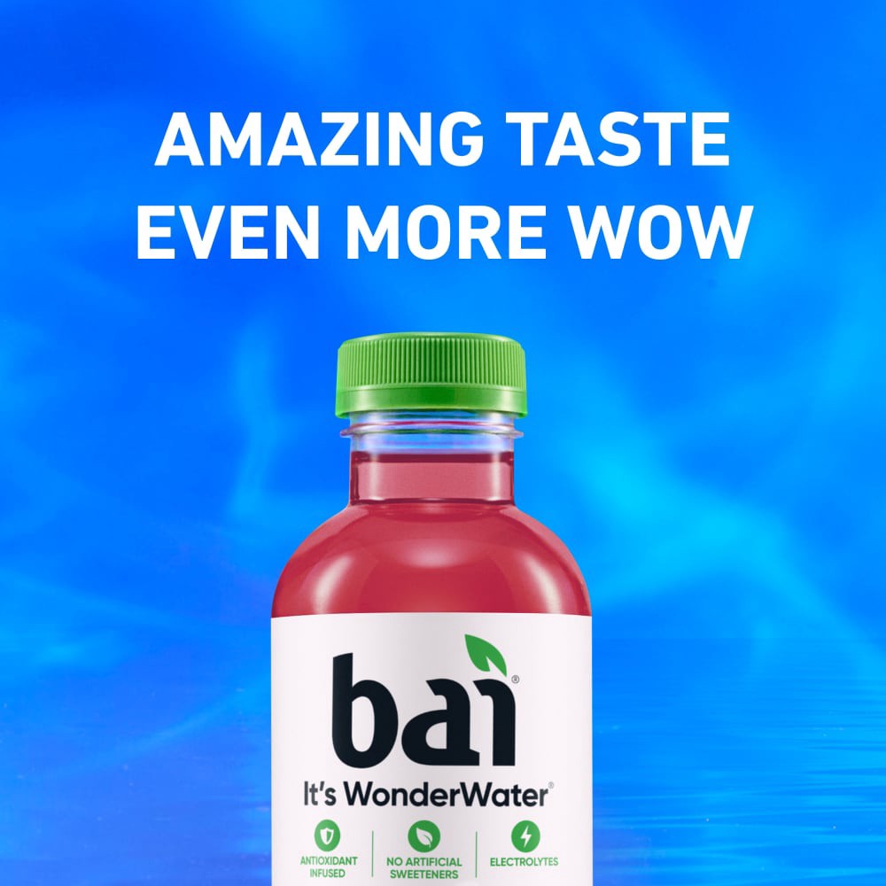 slide 3 of 5, Bai Antioxidant Infused Water Beverage, Raspberry Lemon Lime, 18 Fluid Ounce Bottle, 18 fl oz