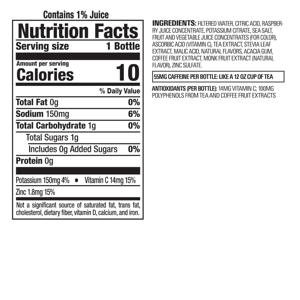 slide 2 of 5, Bai Antioxidant Infused Water Beverage, Raspberry Lemon Lime, 18 Fluid Ounce Bottle, 18 fl oz
