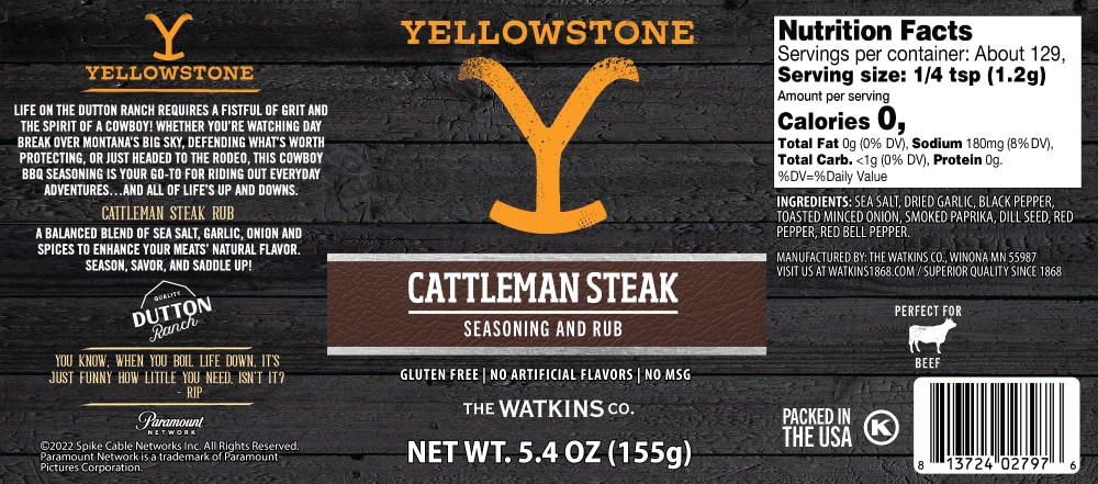 Yellowstone Gluten Free Cattleman Steak Seasoning And Rub 5 4 Oz Shipt