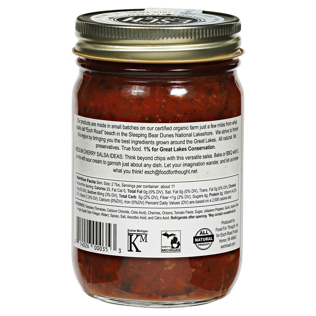 slide 2 of 2, Esch Road Medium Cherry Salsa, 14 oz