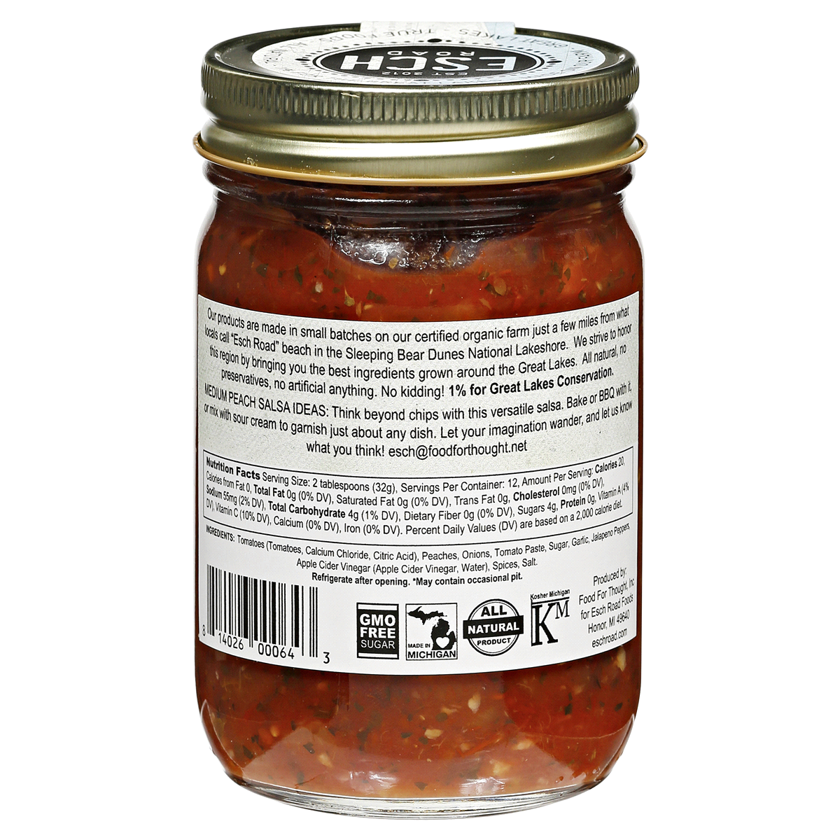 slide 3 of 3, Esch Road Little Harbor Peach Salsa, Medium, 1 ct