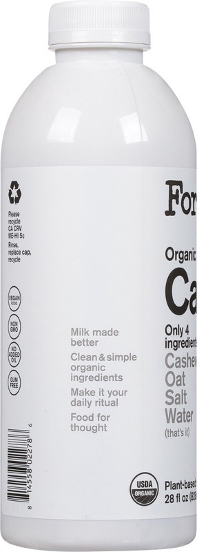 slide 3 of 5, Forager Project Organic Dairy-Free Plant-Based Cashew Milk 28 fl oz, 28 fl oz