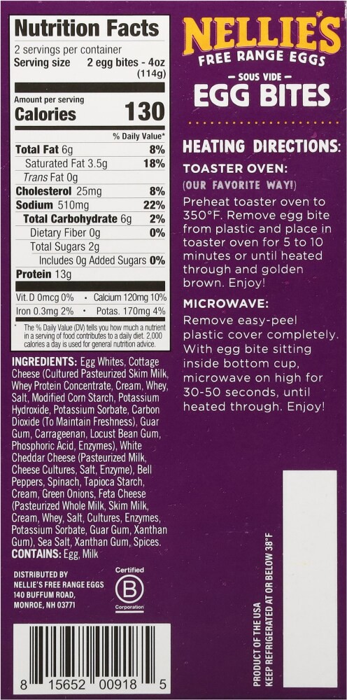 slide 2 of 3, Nellies® Egg White & Roasted Red Pepper Bites - 8 oz, 8 oz