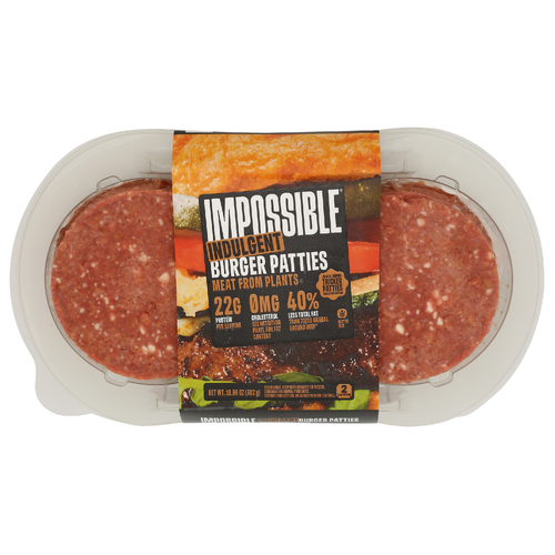 slide 1 of 1, Impossible Indulgent Burger Patties Made From Plants, 10.66 oz; 2 ct