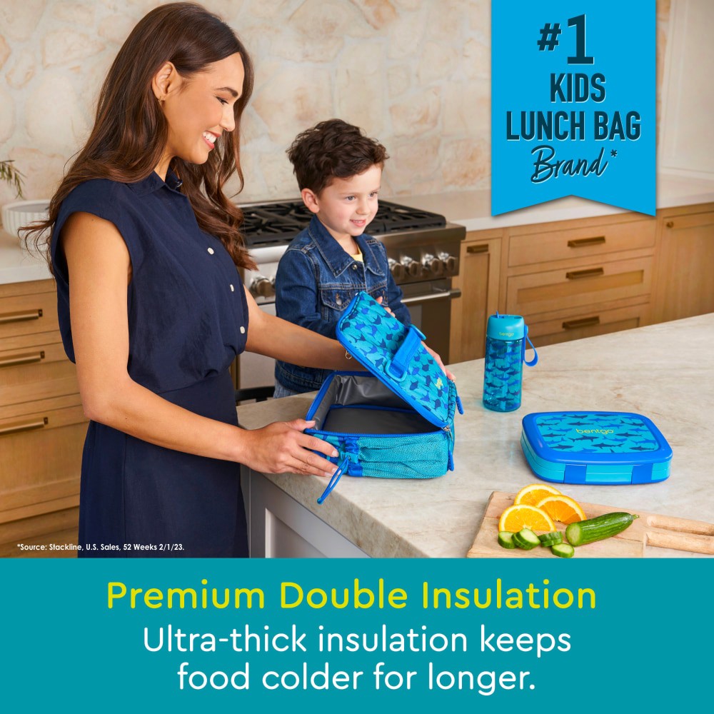 slide 3 of 5, Bentgo Kids Lunch Bag Sharks, 1 ct