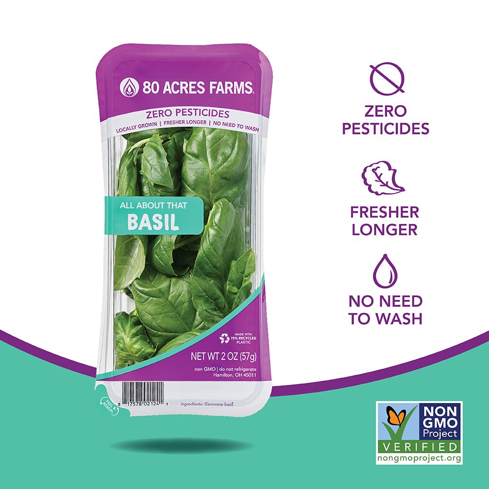 slide 2 of 2, 80 Acres Farms Fresh All About That Basil, 2 oz
