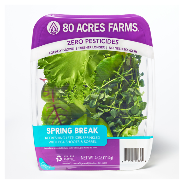 slide 1 of 1, 80 Acres Farms Spring Break Salad Blend With Pea Shoots And Sorrel, 4 oz