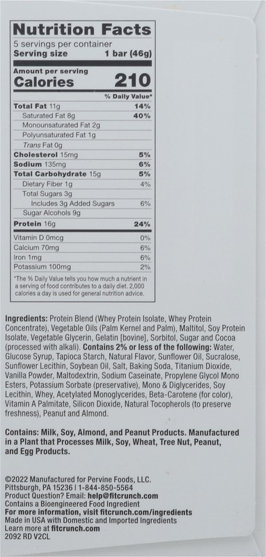 slide 5 of 5, FITCRUNCH High Protein Milk & Cookies Baked Bar 5 - 1.62 oz Bars, 5 ct