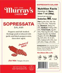 Murray's Sopressata Salami, 6 oz