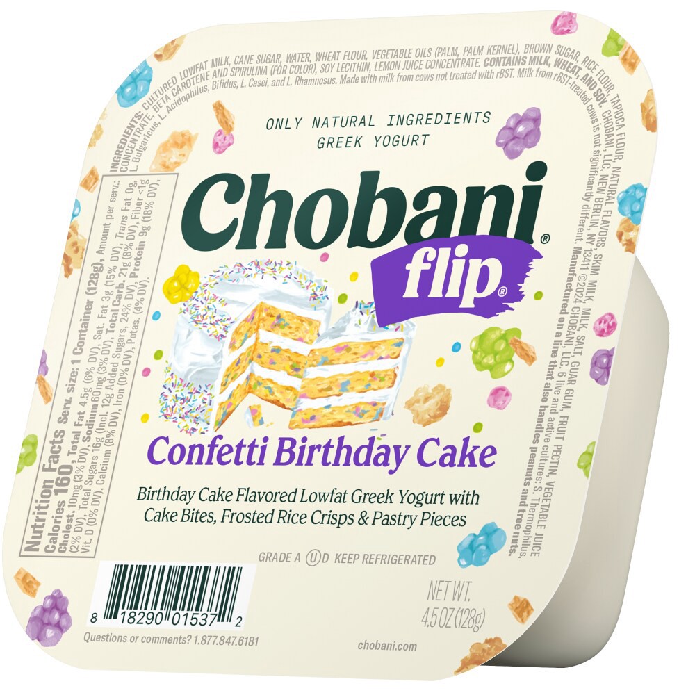 slide 4 of 5, Chobani Flip Low-Fat Greek Yogurt - Confetti Birthday Cake, 4.5 oz