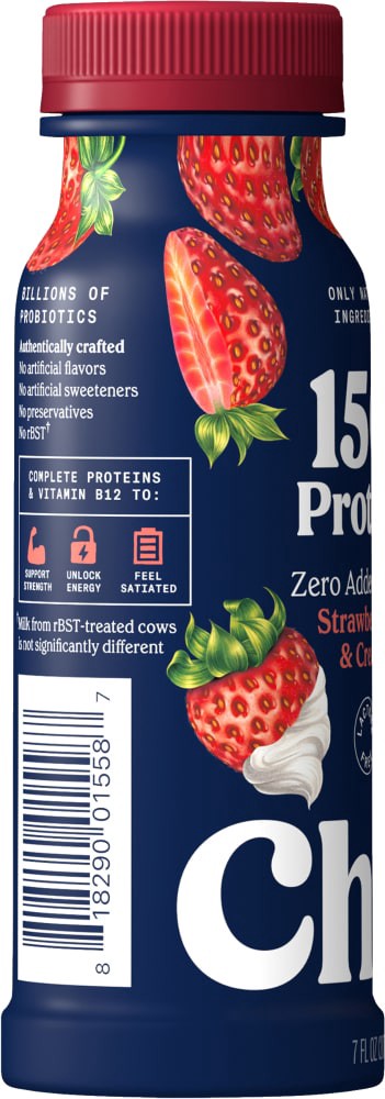 slide 2 of 4, Chobani 15g Strawberry and Cream Greek Yogurt Drink - 7 fl oz, 7 fl oz