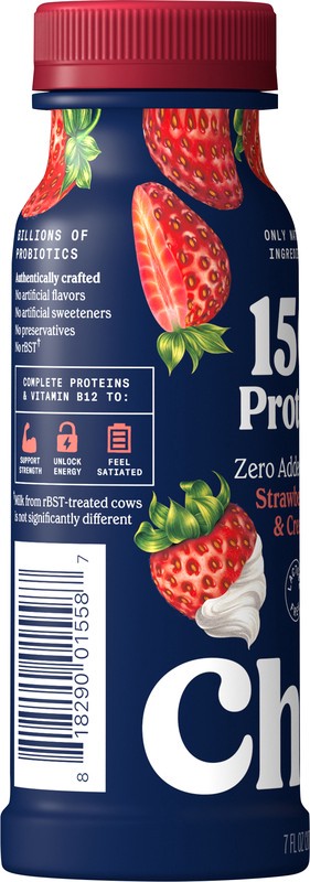 slide 5 of 5, Chobani 15g Strawberry and Cream Greek Yogurt Drink - 7 fl oz, 7 fl oz