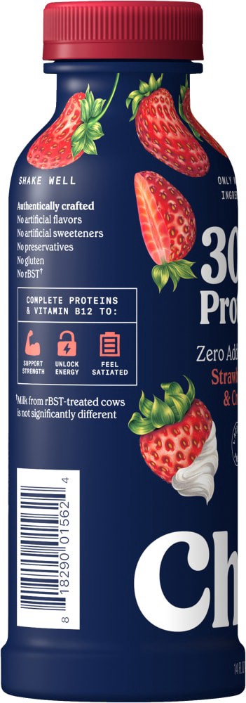 slide 3 of 5, Chobani® 30g Protein Lowfat Greek Yogurt Drink Strawberries & Cream, 14 fl oz