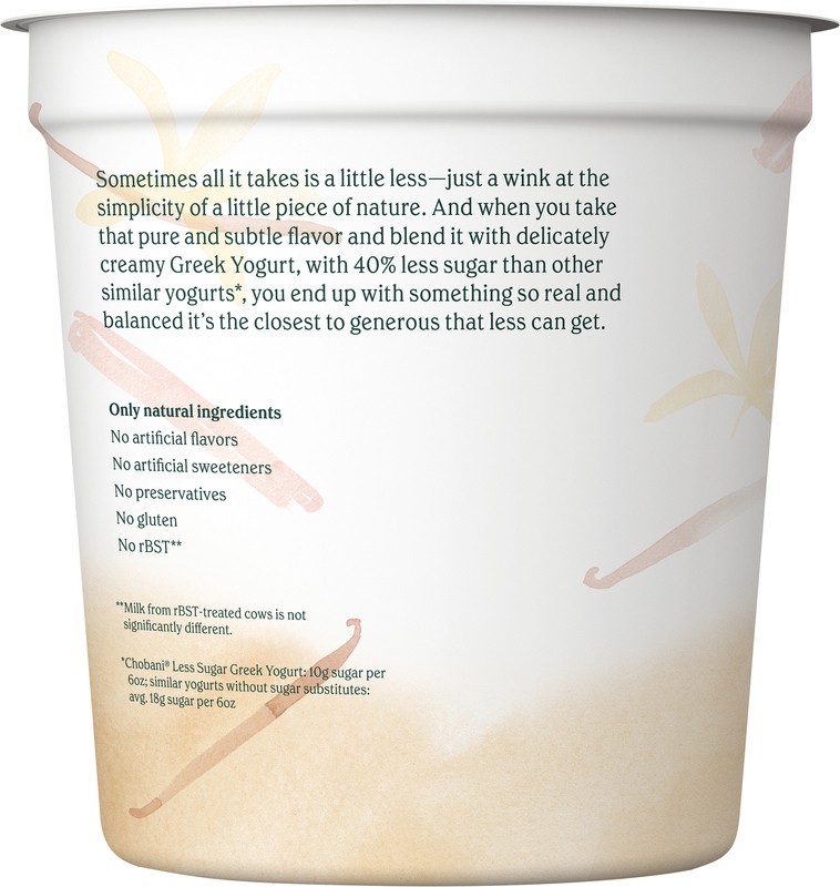 slide 2 of 5, Chobani Yogurt, Greek, Less Sugar, Madagascar Vanilla & Cinnamon, 32 oz