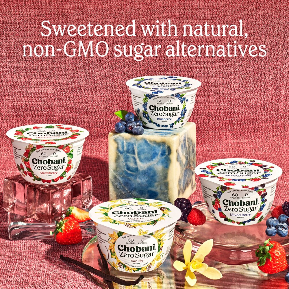slide 3 of 5, Chobani Zero Sugar Greek Yogurt Vanilla- 4 ct; 5.3 oz, 4 ct; 5.3 oz