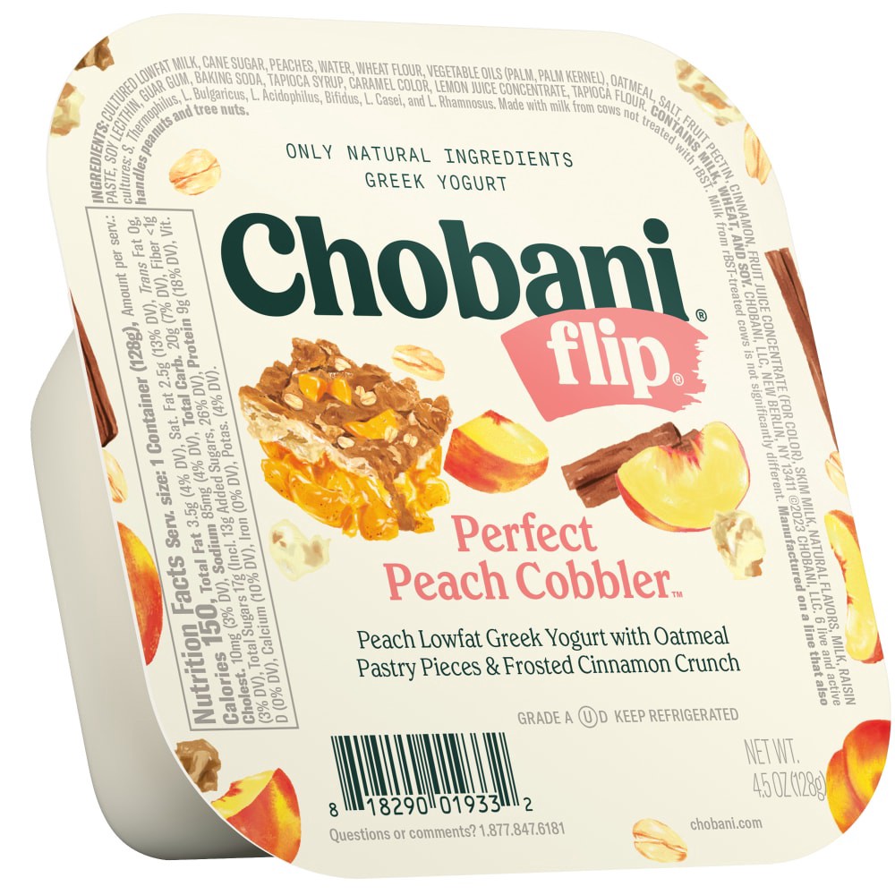 slide 6 of 6, Chobani Flip Perfect Peach Cobbler, 4.5 oz