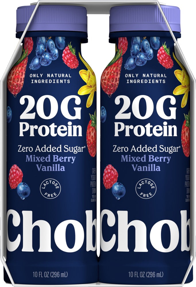 slide 3 of 3, Chobani Zero Added Sugar Mixed Berry Vanilla Yogurt Protein Drink, 4 ct