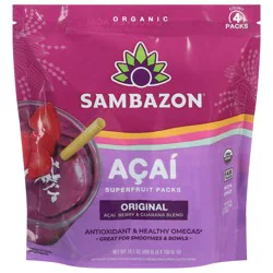 Sambazon Acai Original Blend Superfruit Packs 4 - 100 g Pouches