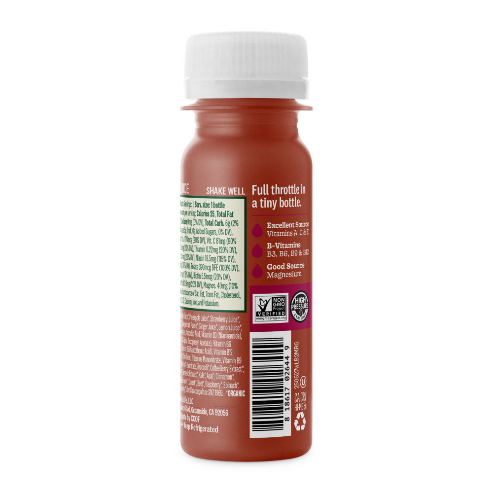 slide 2 of 2, Suja Organic MultiVitamin Shot Raspberry Ginger Magnesium Bottle, 2 fl oz