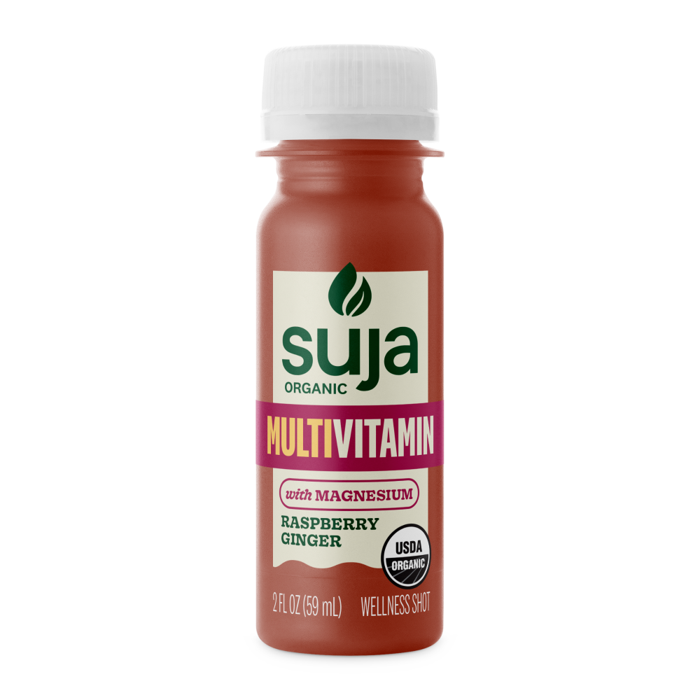 slide 1 of 2, Suja Organic MultiVitamin Shot Raspberry Ginger Magnesium Bottle, 2 fl oz