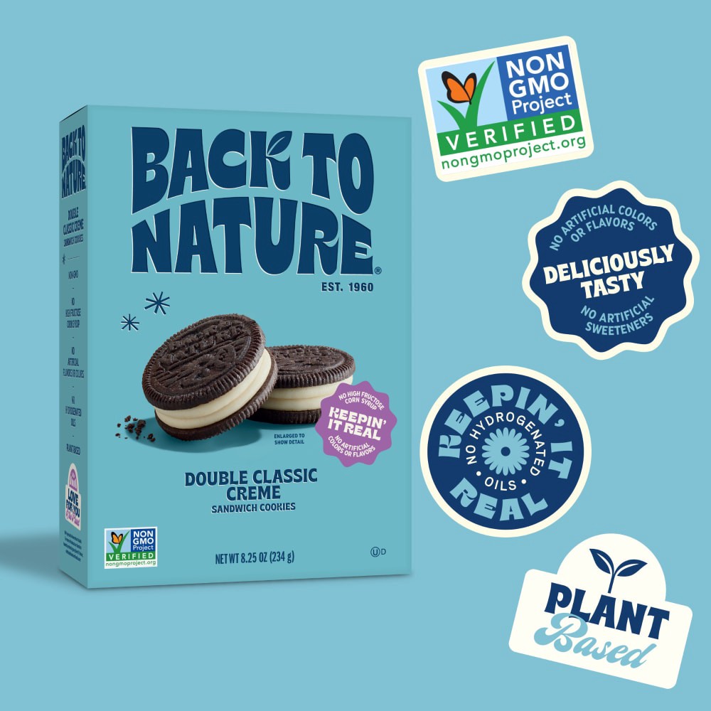 slide 3 of 5, Back to Nature® Double Classic Creme Sandwich Cookies, 8.25 oz