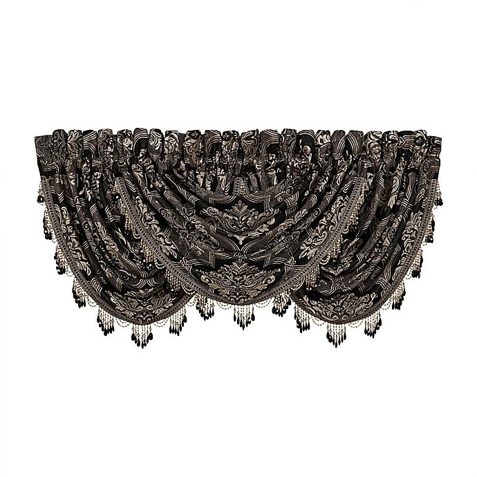 slide 2 of 5, J. Queen New York Windam Window Waterfall Valance - Black, 1 ct