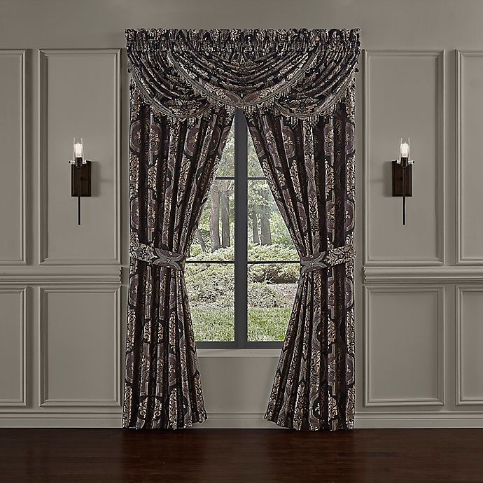 slide 3 of 5, J. Queen New York Windam Window Waterfall Valance - Black, 1 ct